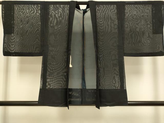 平和屋着物▽羽織　スリーシーズン　春夏秋　塵除け　黒地　正絹　逸品　DABJ3863du