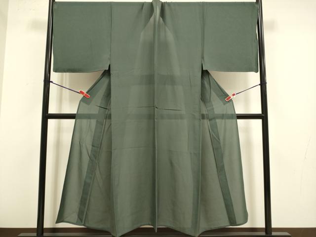 平和屋着物▽男性　色無地　単衣　仙斎茶色　キングサイズ　正絹　逸品　DABJ3864du