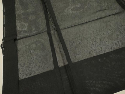 平和屋着物▽羽織　スリーシーズン　春夏秋　塵除け　霞文　黒地　未使用　DABJ3865du