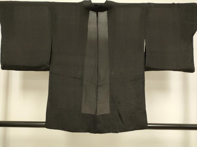 平和屋着物▽羽織　スリーシーズン　春夏秋　塵除け　黒地　正絹　逸品　DABJ3869du