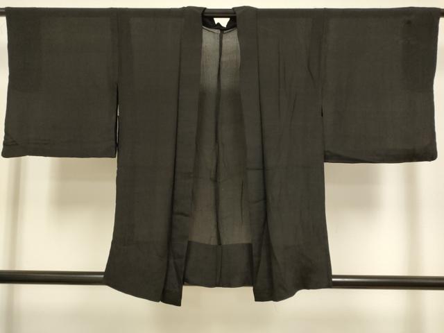 平和屋着物▽羽織　スリーシーズン　春夏秋　塵除け　黒地　正絹　逸品　DABJ3869du