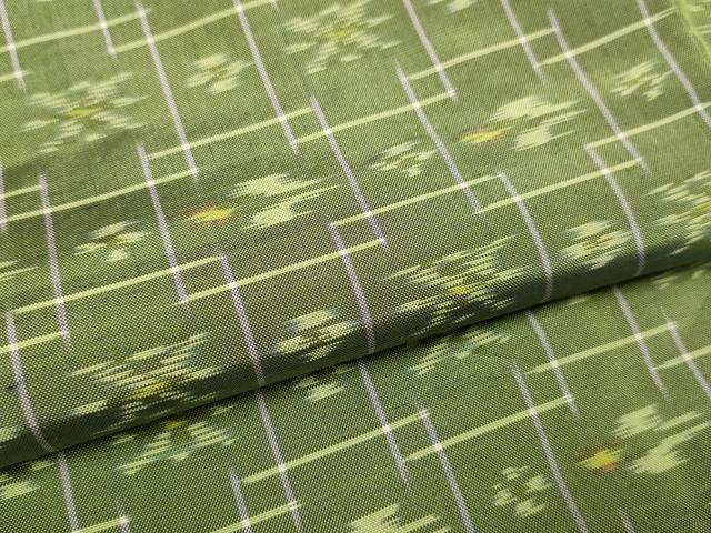 平和屋着物▽上質な紬　単衣　琉球絣文様　正絹　逸品　DABJ3872du