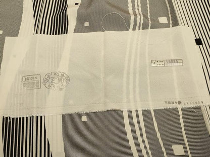 平和屋着物▽上質な小紋　単衣　箔散らし間道　反端付き　正絹　逸品　DABJ3874du