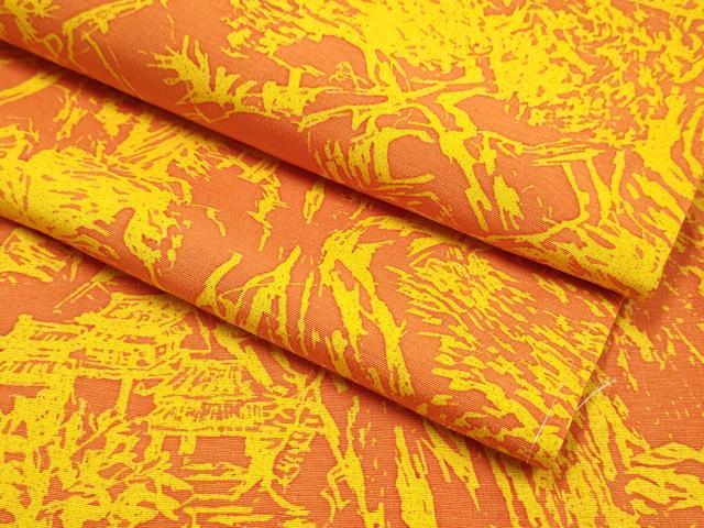 平和屋着物▽上質な小紋　単衣　紬地　風景文　正絹　逸品　未使用　DABJ3875du