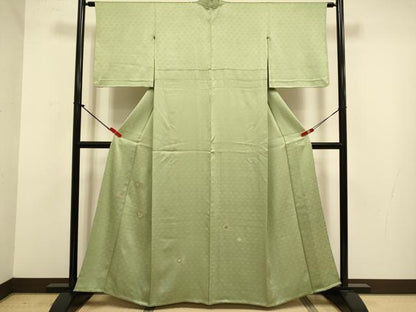 平和屋着物▽訪問着　単衣　総刺繍　吉祥花蝶文　正絹　逸品　DABJ3876du