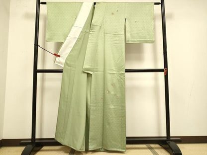 平和屋着物▽訪問着　単衣　総刺繍　吉祥花蝶文　正絹　逸品　DABJ3876du