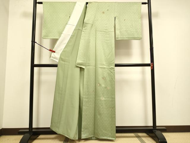 平和屋着物▽訪問着　単衣　総刺繍　吉祥花蝶文　正絹　逸品　DABJ3876du