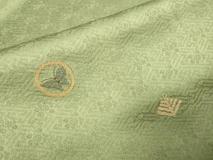 平和屋着物▽訪問着　単衣　総刺繍　吉祥花蝶文　正絹　逸品　DABJ3876du