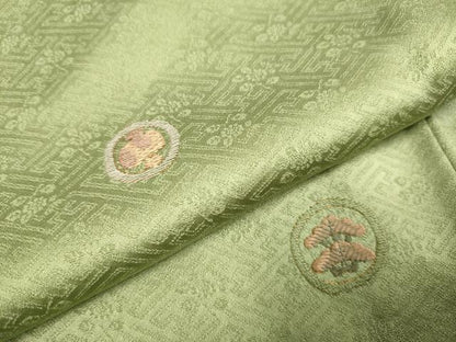 平和屋着物▽訪問着　単衣　総刺繍　吉祥花蝶文　正絹　逸品　DABJ3876du