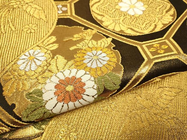 平和屋本店▼六通柄袋帯　蜀江鳳凰花蝶文　本金箔二重織　正絹　逸品　DABJ3880du
