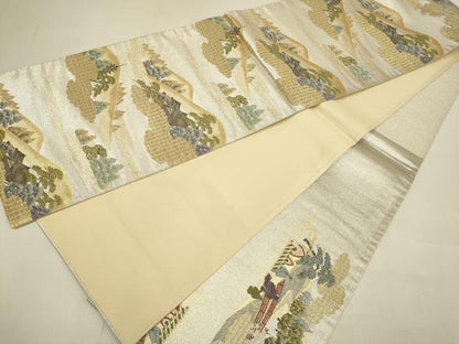 平和屋本店▼六通柄袋帯　洛中洛外　本金箔　正絹　逸品　未使用　DABJ3884du