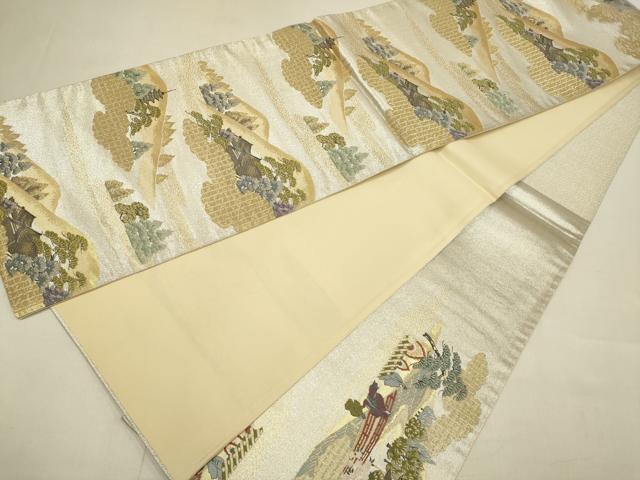 平和屋本店▼六通柄袋帯　洛中洛外　本金箔　正絹　逸品　未使用　DABJ3884du