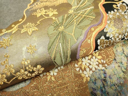 平和屋本店▼六通柄袋帯　幽幻秀彩　本金箔二重織　正絹　逸品　DABJ3885du