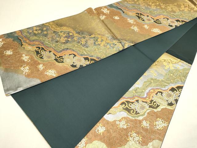 平和屋本店▼六通柄袋帯　幽幻秀彩　本金箔二重織　正絹　逸品　DABJ3885du