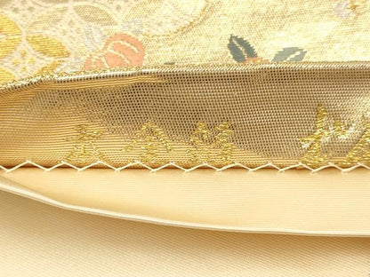 平和屋本店▼六通柄袋帯　松寿慶祥文　本金箔　正絹　逸品　DABJ3894du