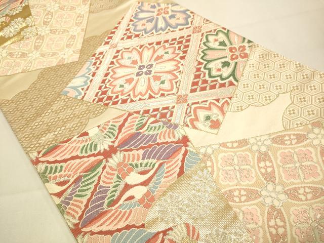 平和屋本店▼西陣　井上定機業店謹製　六通柄袋帯　唐織　色紙菱華文　純金箔24K　証紙付き　正絹　逸品　未使用　DABJ3912du