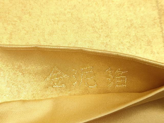 平和屋本店●太鼓柄袋帯　螺鈿　鼓飛鶴花文　金泥箔　本金箔　正絹　逸品　DABJ3916du