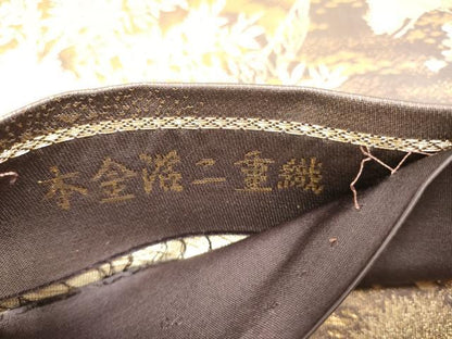 平和屋本店▼六通柄袋帯　金閣寺　本金箔二重織　正絹　逸品　DABJ3917du