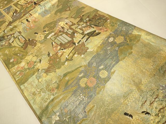 平和屋本店▼全通柄袋帯　日本の至宝　純金箔　正絹　逸品　DABJ3921du