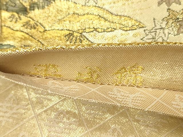 平和屋着物▼六通柄袋帯　金閣寺　平成錦　正絹　逸品　DABJ3938du