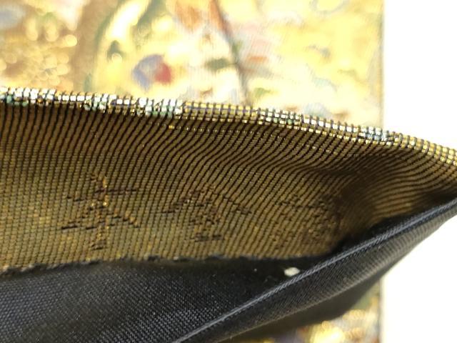 平和屋本店▼六通柄袋帯　正倉院花文　千都伽羅織　本金箔　正絹　逸品　DABJ3945du