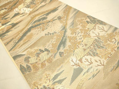 平和屋本店▼六通柄袋帯　都百景　純金二重箔　正絹　逸品　DABJ3954du