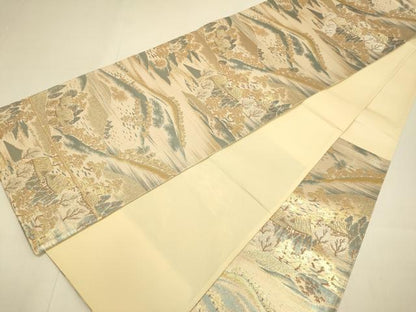 平和屋本店▼六通柄袋帯　都百景　純金二重箔　正絹　逸品　DABJ3954du