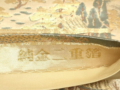 平和屋本店▼六通柄袋帯　都百景　純金二重箔　正絹　逸品　DABJ3954du