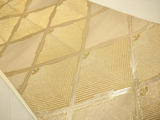 平和屋本店▼六通柄袋帯　菱松葉　本金二重箔　金銀錦　正絹　逸品　DABJ3963du