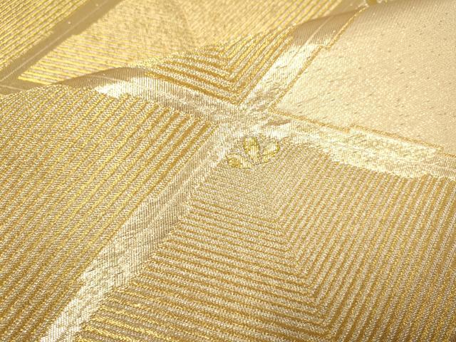 平和屋本店▼六通柄袋帯　菱松葉　本金二重箔　金銀錦　正絹　逸品　DABJ3963du