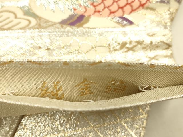 平和屋本店▼佐賀錦　六通柄袋帯　幻彩　鴛鴦松文　純金箔　正絹　逸品　DABJ3967du