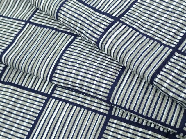 平和屋着物∴夏物　男性　浴衣　注染　格子　綿　逸品　DABJ4003cd