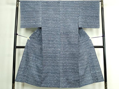 平和屋着物∴夏物　男性　注染　手縫い　抽象文　浴衣　綿　逸品　DABJ4004cd