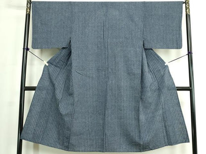平和屋着物∴夏物　男性　浴衣　両面染め　手縫い　抽象文　綿　逸品　DABJ4005cd