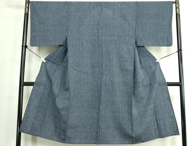 平和屋着物∴夏物　男性　浴衣　両面染め　手縫い　抽象文　綿　逸品　DABJ4005cd
