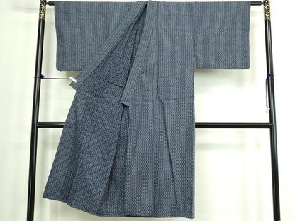 平和屋着物∴夏物　男性　浴衣　両面染め　手縫い　抽象文　綿　逸品　DABJ4005cd