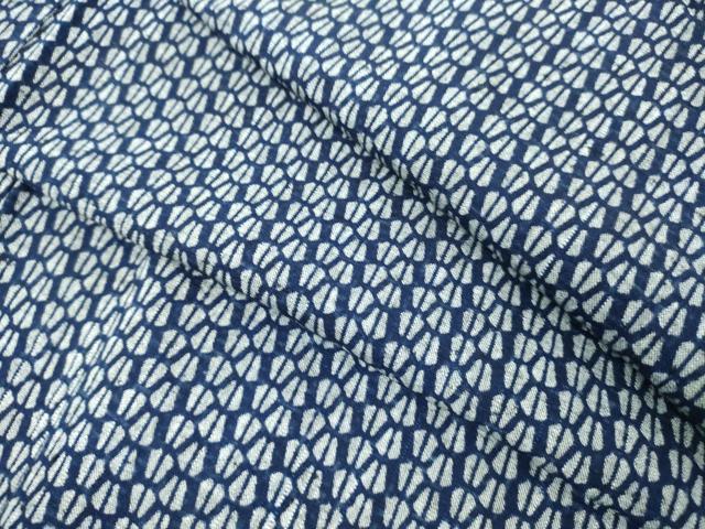 平和屋着物∴夏物　男性　浴衣　両面染め　手縫い　抽象文　綿　逸品　DABJ4005cd