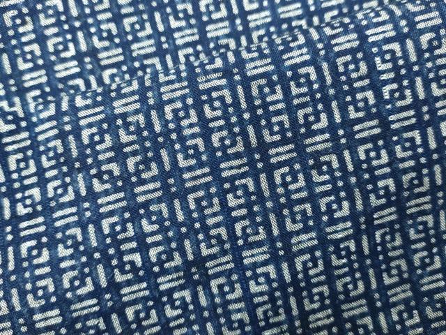 平和屋着物∴夏物　男性　浴衣　両面染め　手縫い　抽象文　綿　逸品　DABJ4005cd
