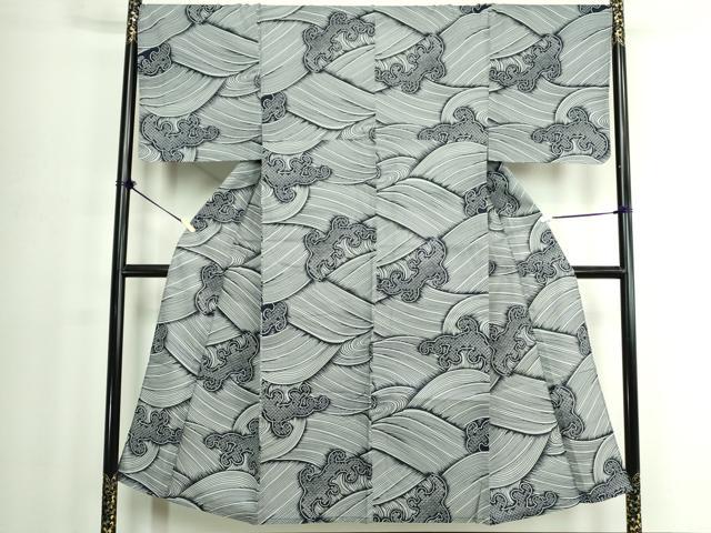 平和屋着物∴夏物　男性　浴衣　立波文　綿　逸品　DABJ4007cd