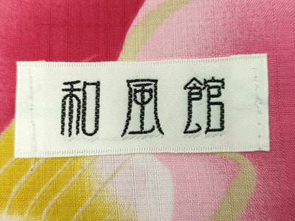 平和屋着物∴夏物　小紋・浴衣兼用　舞花文　日本製　逸品　未使用　DABJ4022cd
