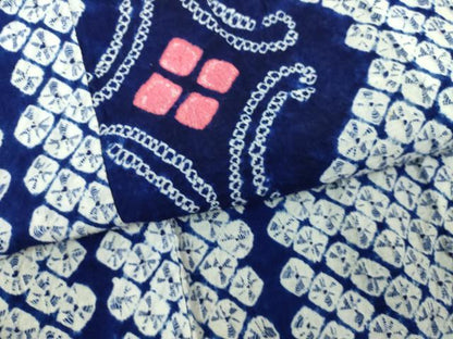 平和屋着物∴夏物　浴衣　有松鳴海絞り　菱花間道　綿　逸品　DABJ4024cd