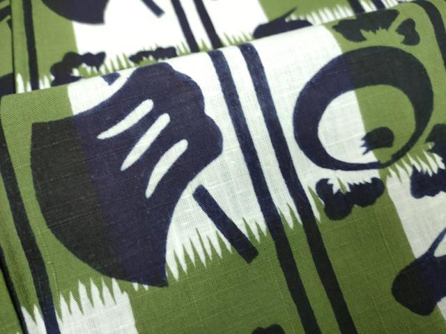 平和屋着物∴夏物　男性　浴衣　注染　手縫い　吉祥文　キングサイズ　綿　逸品　DABJ4026cd