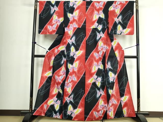 平和屋着物∴夏物　浴衣　舞蝶文　金銀彩　逸品　DABJ4029cd