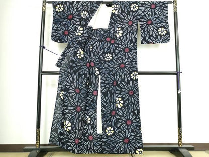 平和屋着物∴夏物　浴衣　有松鳴海絞り　舞花文　綿　逸品　DABJ4036cd