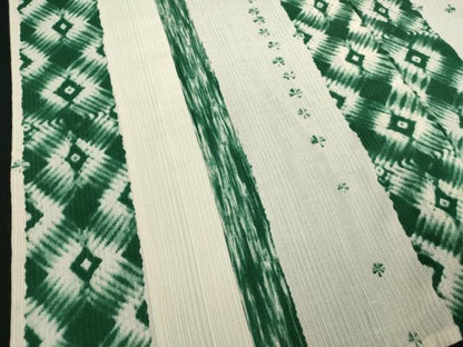 平和屋着物∴夏物　小紋・浴衣兼用　菱間道　日本製　綿麻　逸品　DABJ4046cd