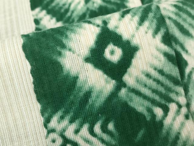 平和屋着物∴夏物　小紋・浴衣兼用　菱間道　日本製　綿麻　逸品　DABJ4046cd