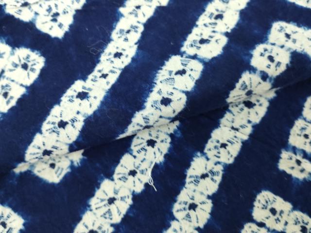 平和屋着物∴夏物　浴衣　有松鳴海絞り　紗綾形文　綿　逸品　DABJ4053cd