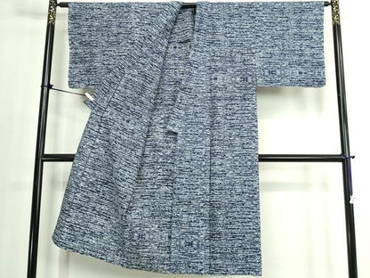 平和屋着物∴夏物　男性　浴衣　注染　手縫い　横段文　綿　逸品　DABJ4059cd