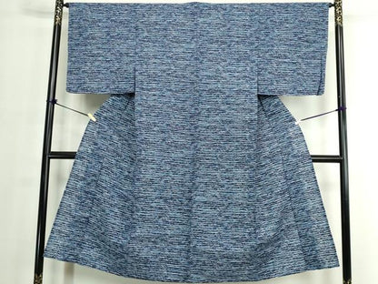 平和屋着物∴夏物　男性　浴衣　注染　手縫い　横段文　綿　逸品　DABJ4076cd