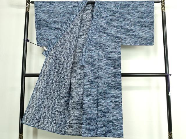 平和屋着物∴夏物　男性　浴衣　注染　手縫い　横段文　綿　逸品　DABJ4076cd